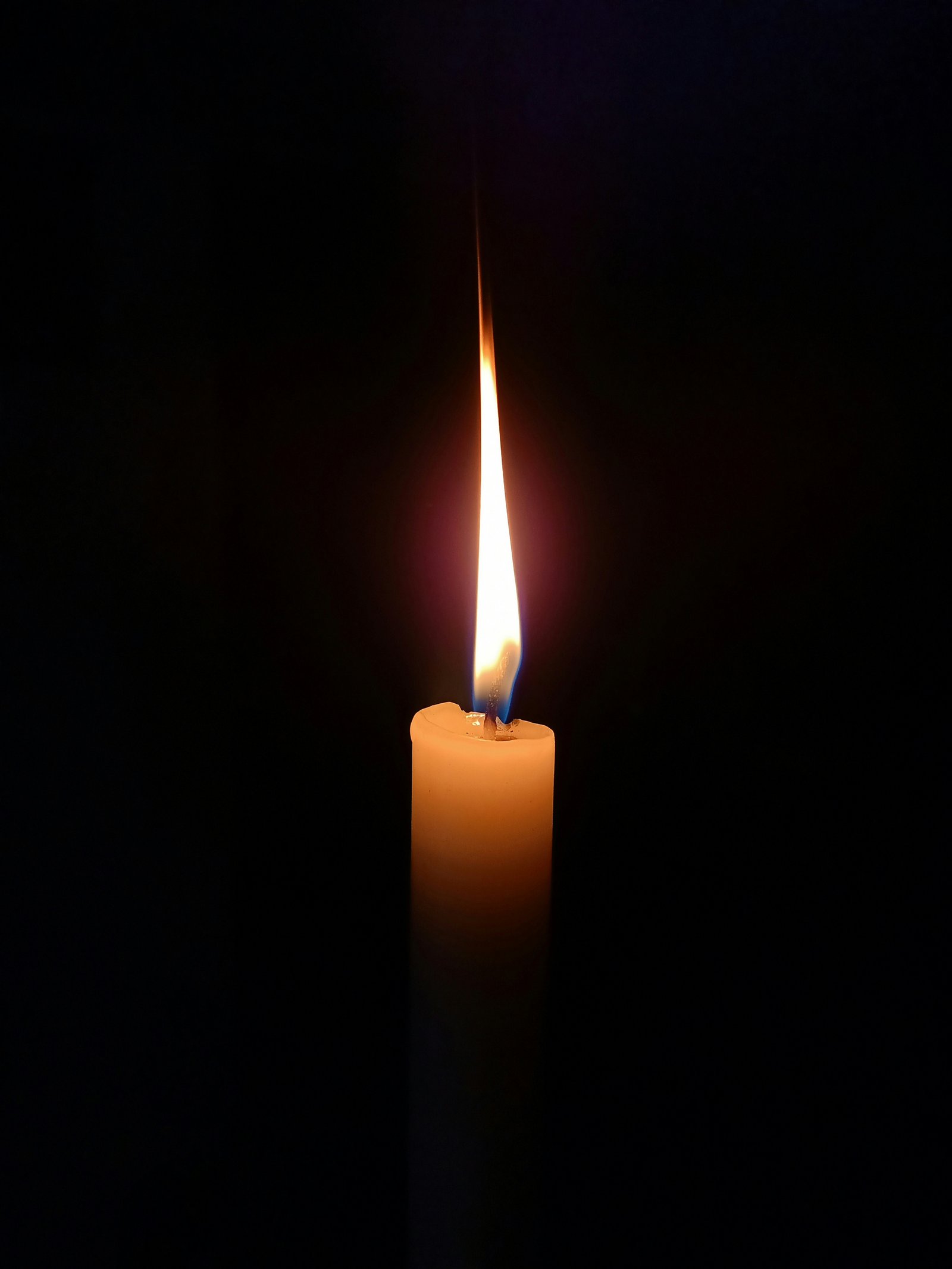 A single candle newly lit